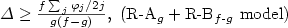$\Delta\geq\frac{f\sum_{j}\varphi_{j}/2j}{g(f-g)},~({\rm R}{\text-}{\rm A}_{g}+{\rm R}{\text-}{\rm B}_{f{\text-}g}~{\rm model})$