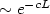 $\sim e^{-cL}$