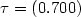 $\tau=(0.7 0 0)$