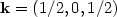 ${\bf k}=(1/2, 0, 1/2)$