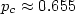 $p_c\approx 0.655$