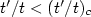 $t^{\prime}/t<(t^{\prime}/t)_c$