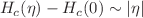 $$H_c(\eta ) -H_c(0) \sim |\eta |$$