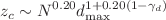 $$z_c \sim N^{0.20}d_{\max }^{1+0.20(1-\gamma _d)}$$